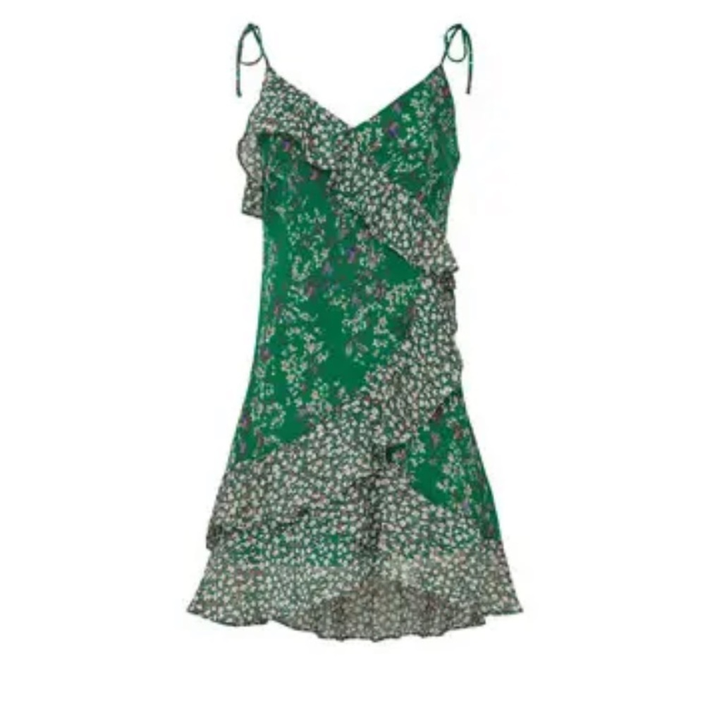 Astr Green Floral Mini Dress